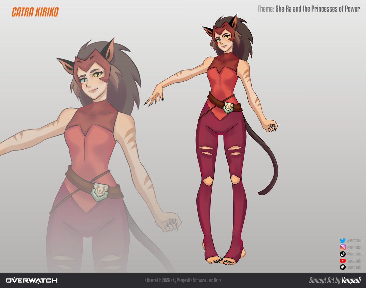 Vampauli's tweet photo. Overwatch x SheRa Skin Concepts Part 2

🔮Shadow Weaver: Moira
🦂Scorpia: Zarya
🐈Catra: Kiriko
👽Horde Prime: Ramattra

All art by me!🦇
#Overwatch #SheRa https://t.co/SeSc9S6Zuo