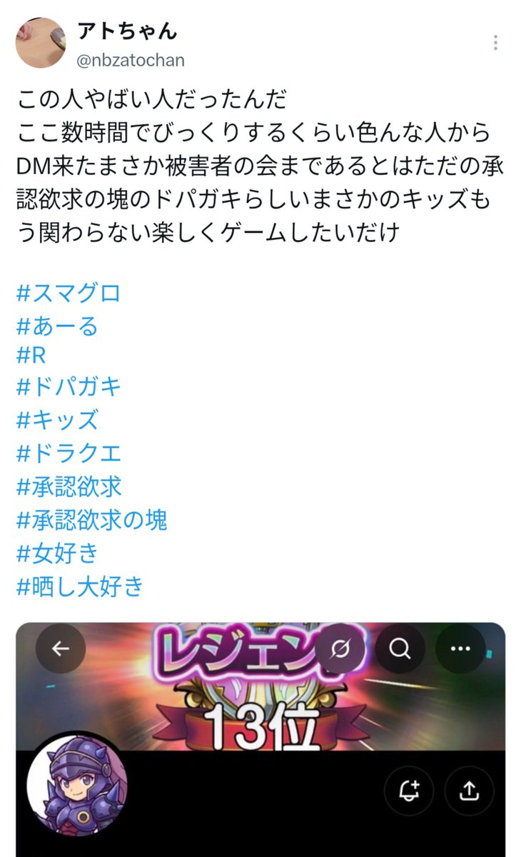 DQSG_R's tweet photo. 被害者の会ができてる割には誰からも反応ないですね！でっち上げで他人を犯罪者呼ばわりするのやってることライン超えてますよ！

DM返さないだけでここまで発狂する中年って実生活大丈夫？ https://t.co/AHeKeV2PSP