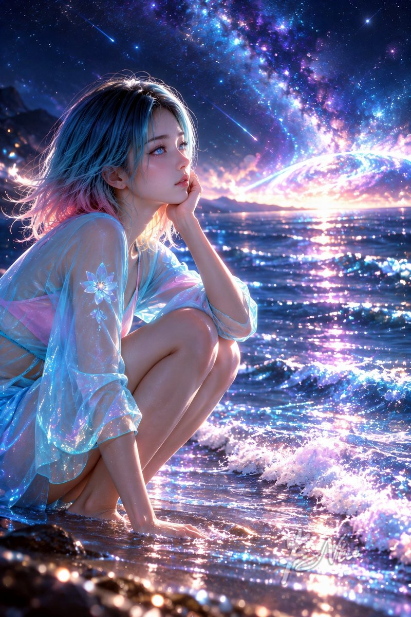 johnniuo101's tweet photo. 🌊🌠 聽潮,等星落
Listening to Tides, Waiting for Stars
#webui_Forge 圖片製作
#chatgpt 圖片潤飾
#Generated #Anime #illustration https://t.co/xpBpbuGxZx