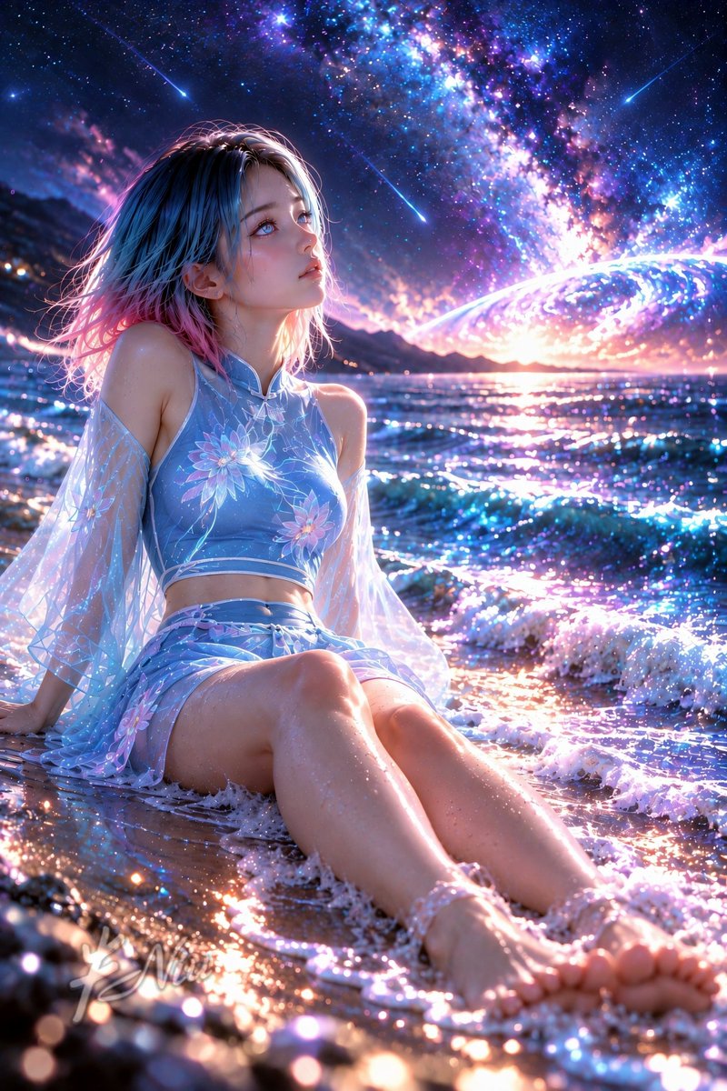 johnniuo101's tweet photo. 🌊🌠 聽潮,等星落
Listening to Tides, Waiting for Stars
#webui_Forge 圖片製作
#chatgpt 圖片潤飾
#Generated #Anime #illustration https://t.co/xpBpbuGxZx