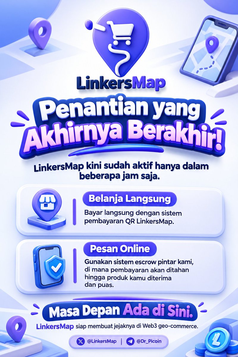 dudi_ubaidillah's tweet photo. ๐ Penantian panjang akhirnya berakhir!
Dalam beberapa jam ke depan, LinkersMap @LinkersMap akan diluncurkan โ memberikan kemampuan kepada Linkers untuk membeli barang dan jasa menggunakan ITL.
#InterLink #ITLG #ITL #LinkerMap https://t.co/2sEJuwESo1