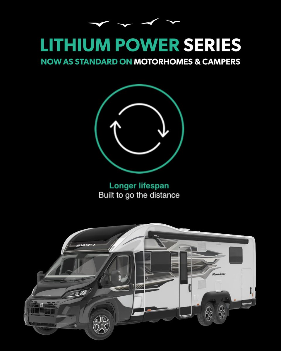 swiftgroup's tweet photo. Built for this trip. And plenty more after it.

One of the quieter benefits of switching to lithium power is longevity. The technology is designed to withstand many more charging cycles than a typical traditional leisure battery.

For owners, that means dependable power designed around the long term, not just the next weekend away.

#LithiumPower