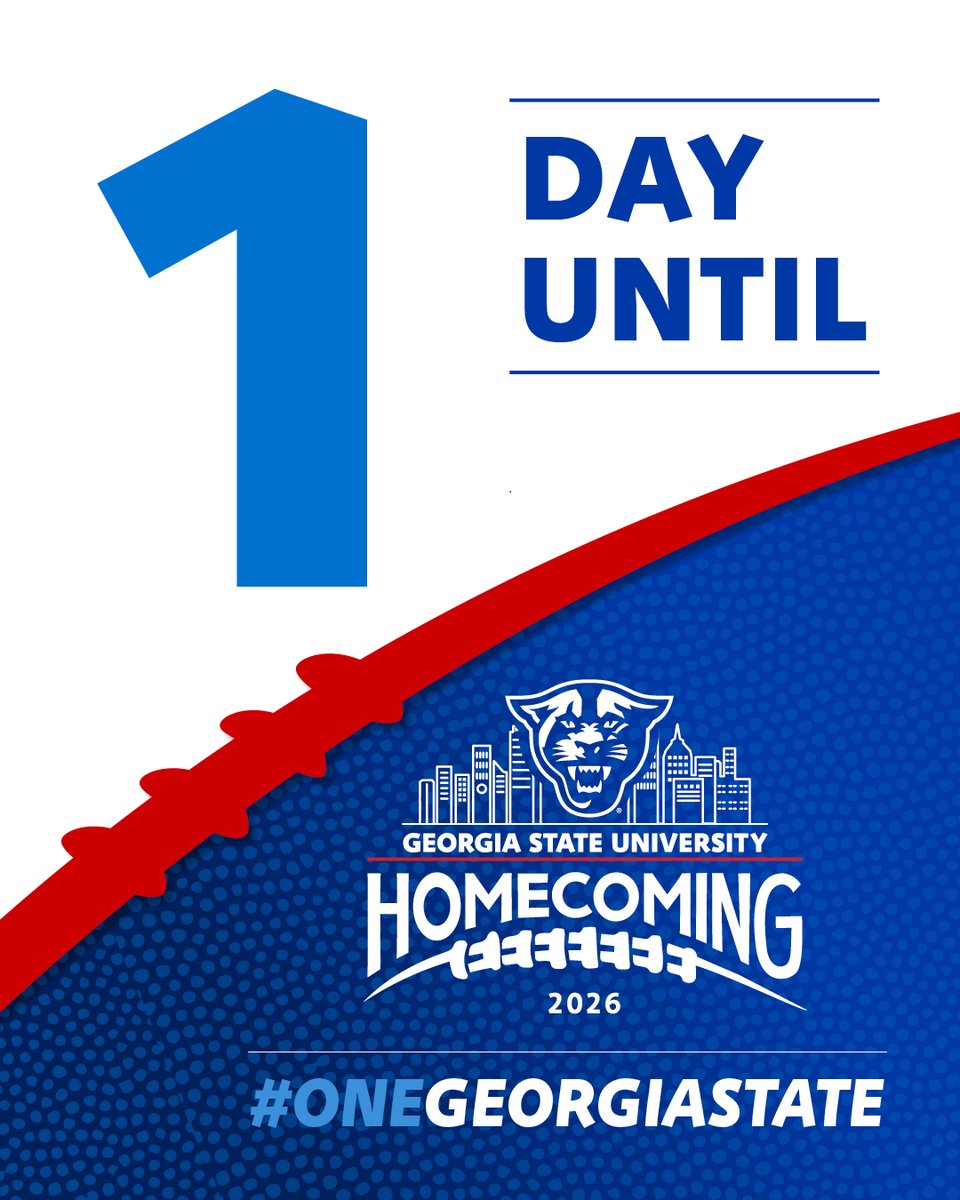 GeorgiaStateU's tweet photo. Tomorrow is the day. Get ready Panthers!
#ONEGeorgiaState https://t.co/lU0Udqt71k