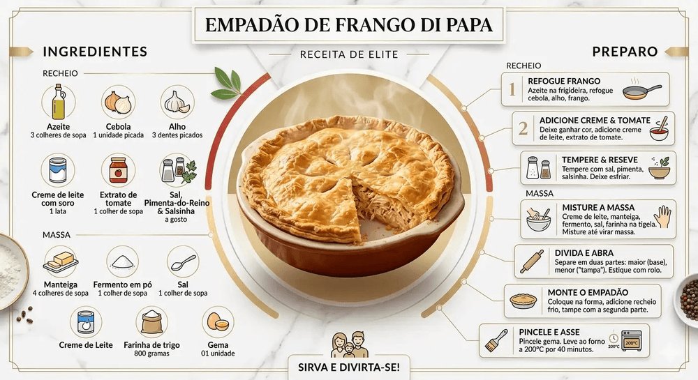 PapasChefBR's tweet photo. 🥧🐔 Empadão de frango: massa amanteigada que desmancha, recheio cremoso de frango com tomate e salsinha, e aquela tampa dourada pincelada com gema.

📍 Receita completa no Instagram @papas_chef
#empadao #empadaodefrango #frango #papaschef https://t.co/H9AvsfLcp7