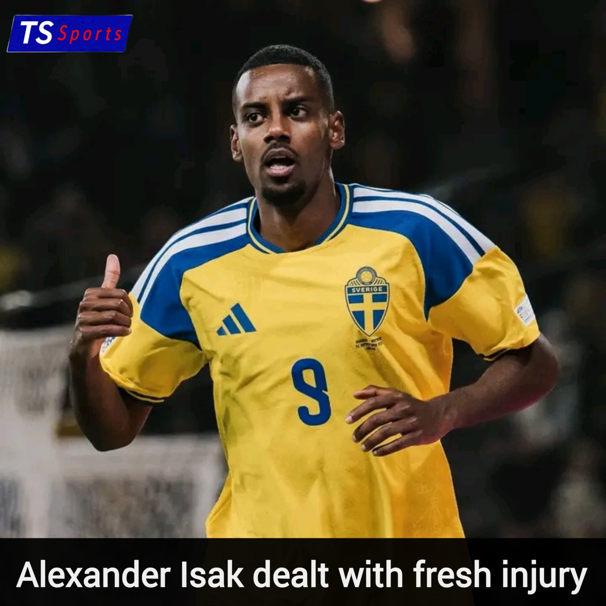 tssport01's tweet photo. 🚨Alexender Isak has sustained injury during international duty for Sweden, returns to Liverpool

Continue reading ⬇️ https://t.co/FvxPxFSwGS https://t.co/0FRxQD1yGE