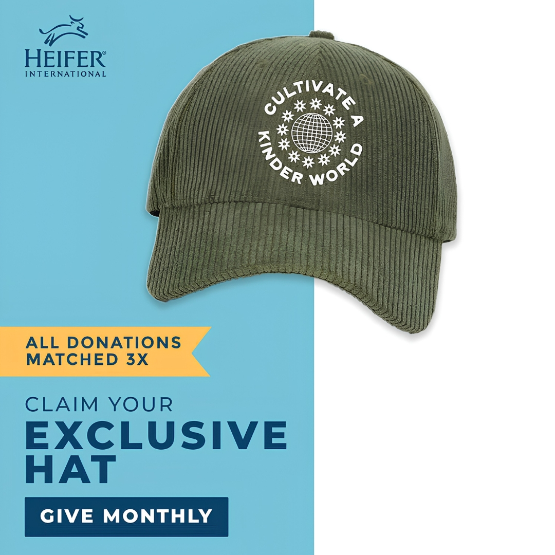 Heifer's tweet photo. 3X YOUR IMPACT during our limited-time September match‼️

Right now, every $1 you give provides 3X the life-changing support to families around the world. Plus, you’ll receive a Heifer corduroy hat as our thank-you.

Don’t wait! Give before the match ends: https://t.co/zK6VlPH9BT https://t.co/YB97T1ZgDi