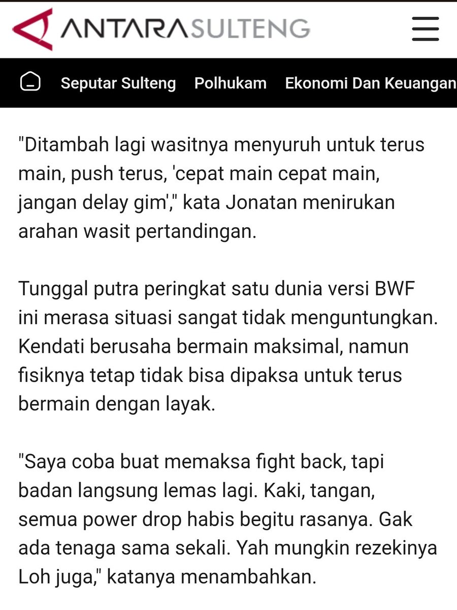 ainurohman's tweet photo. Jonatan Christie: 

*Jam 02.00 dini hari baru selesai tanding dlm 2 pertandingan. 
*Perjalanan ke wisma atlet 50 menit. 
*Baru tidur pukul 03.30.
*Bangun 09.00 dan siap2 tanding lagi. 

OCA, panitia lokal Jepang, Badminton Asia, dan BWF ini bukan cuma amatir dan pekok, tapi sakit jiwa krn membahayakan kesehatan atlet.