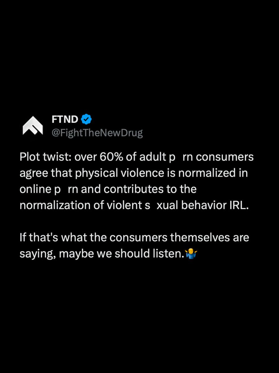 FightTheNewDrug's tweet photo. Even porn consumers recognize that pornography is normalizing sexual violence (BBFC, 2025). 

And if you're not convinced, you can see the research for yourself with our Get The Facts articles here: https://t.co/uICytbdaCf https://t.co/BxHVu9WjZD