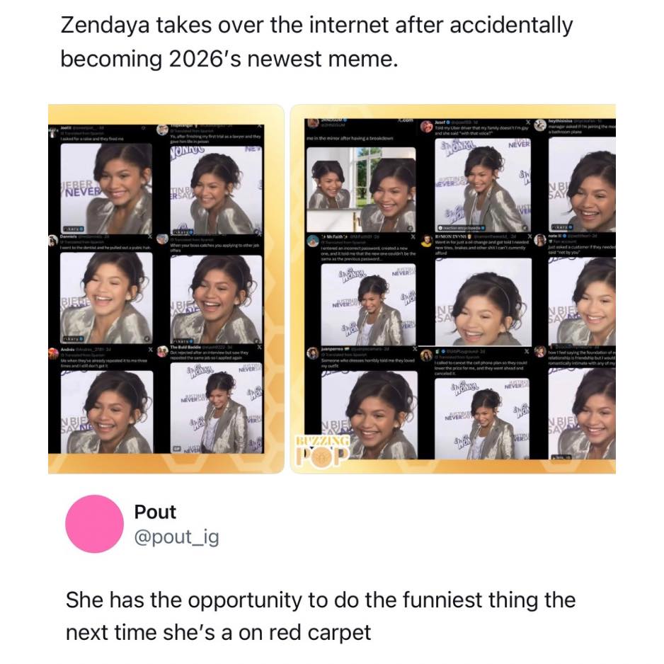 LajuanaBeneduce's tweet photo. One laugh and the internet found its new reaction image. Zendaya’s old red-carpet expressions are now the internet’s go-to reactions for every awkward moment, minor inconvenience, and personal crisis. The funniest part? They were never meant to be https://t.co/air6bfnV3s