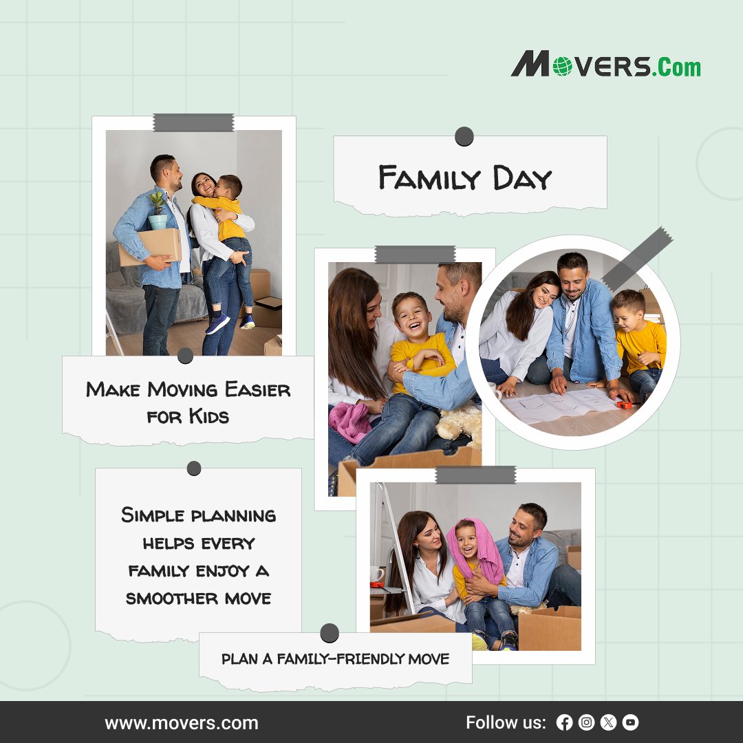 MoversCom's tweet photo. Happy Family Day from https://t.co/mxhSsSZURo
Get expert moving tips and compare movers for free at https://t.co/mxhSsSZURo.
#FamilyDay #MoversCom #FamilyMoving #MovingWithKids #MovingTips #StressFreeMove #MovingDay #HomeMoving #FamilyLife #Relocation #MovingChecklist #NewHome https://t.co/klv5NeFDLu