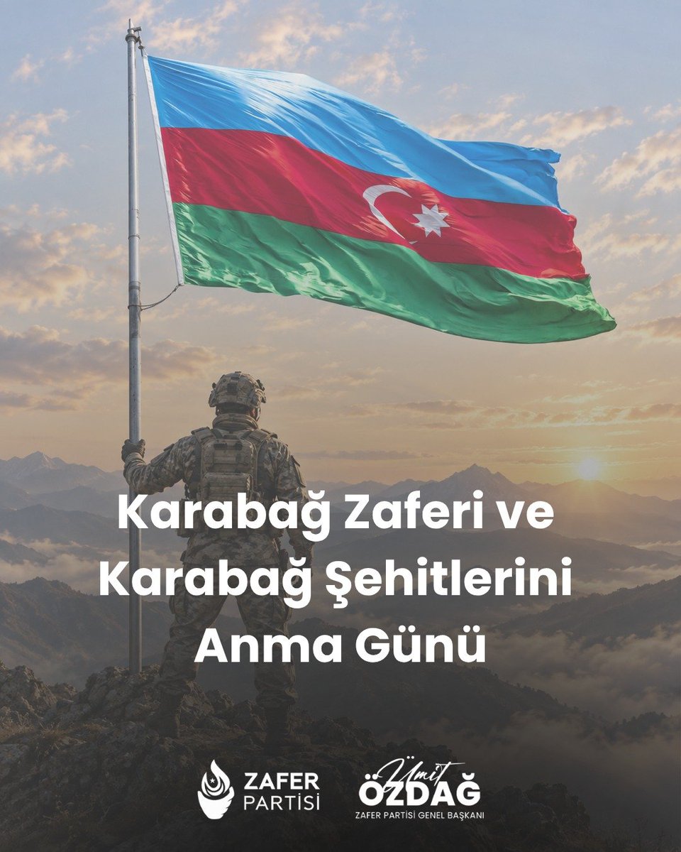 umitozdag's tweet photo. 27 Eylül 2020'de Ermeni işgalinden kurtarılan Karabağ'ın aziz şehitlerini saygı ve rahmetle anıyor, kardeş Azerbaycan halkının Karabağ Zaferi'nin yıl dönümü kutluyorum. https://t.co/lAumVrUXgy