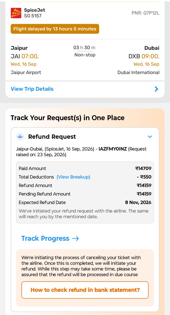 Pkjkala's tweet photo. @GoibiboSupport @DesignedbyPayel Ye kya h refund date more than 40+ https://t.co/BniCE0Sb9y