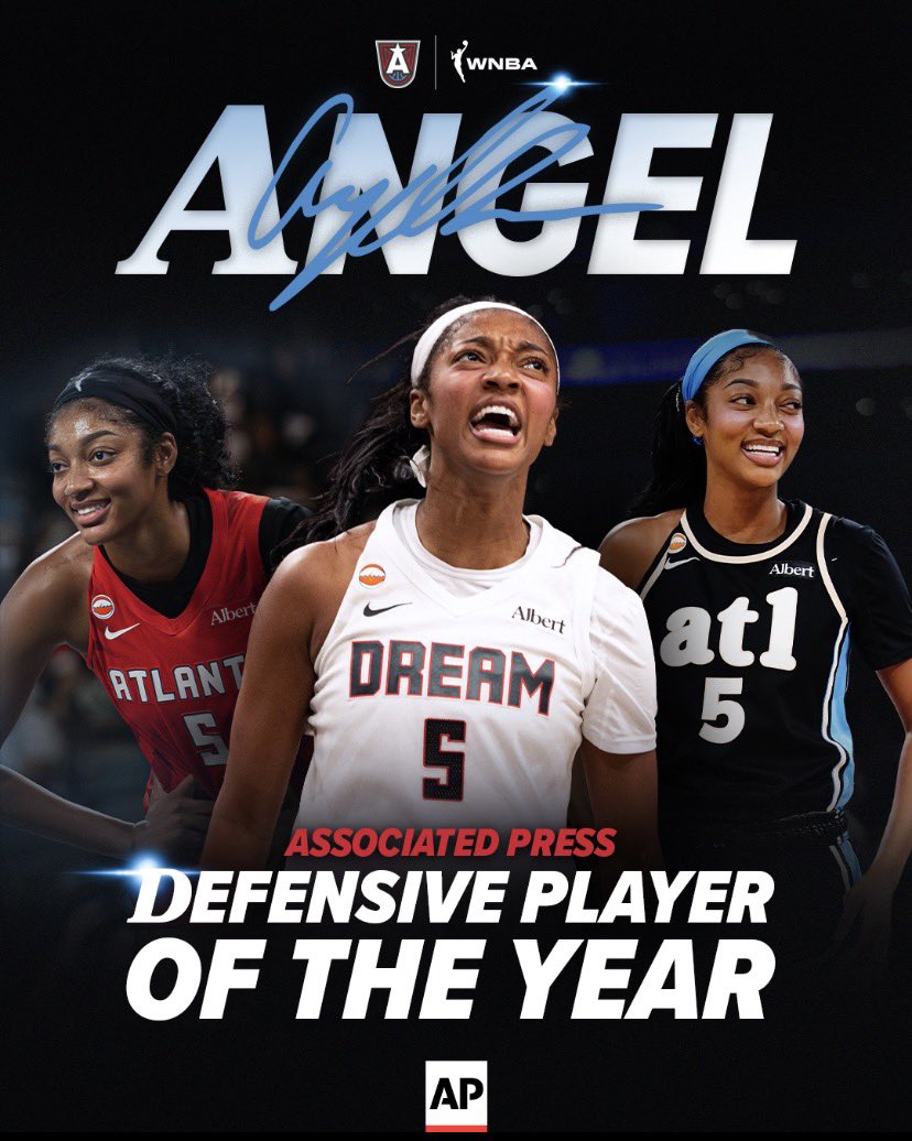 AngelReportt's tweet photo. Angel Reese has been named Defensive Player of the Year and Second Team All-WNBA by the @AP🏆 https://t.co/L6gNV8Erkz