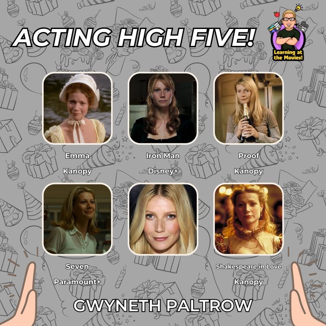 Learning_Movies's tweet photo. Day 269/365: Today's Acting High Five goes out to Gwyneth Paltrow, she did a great job helping to get the MCU started as Pepper Potts! #dailychallenge #learningatthemovies #actinghighfive #gwynethpaltrow #ironman #emma #proof #seven #shakespeareinlove https://t.co/gTexRgd7hP