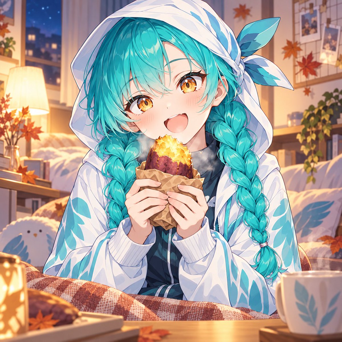chrysant_assets's tweet photo. 焼き芋ゲット〜🍠
あったかくて、ほくほく！おやすみ！
素材はこちら👇 https://t.co/aesaEKSDgx

#お仕事募集中 #AIイラスト #イラスト #VTuber素材 #配信素材 #創作 #立ち絵 #AIart #animegirl #三つ編み https://t.co/2cXUYO408X