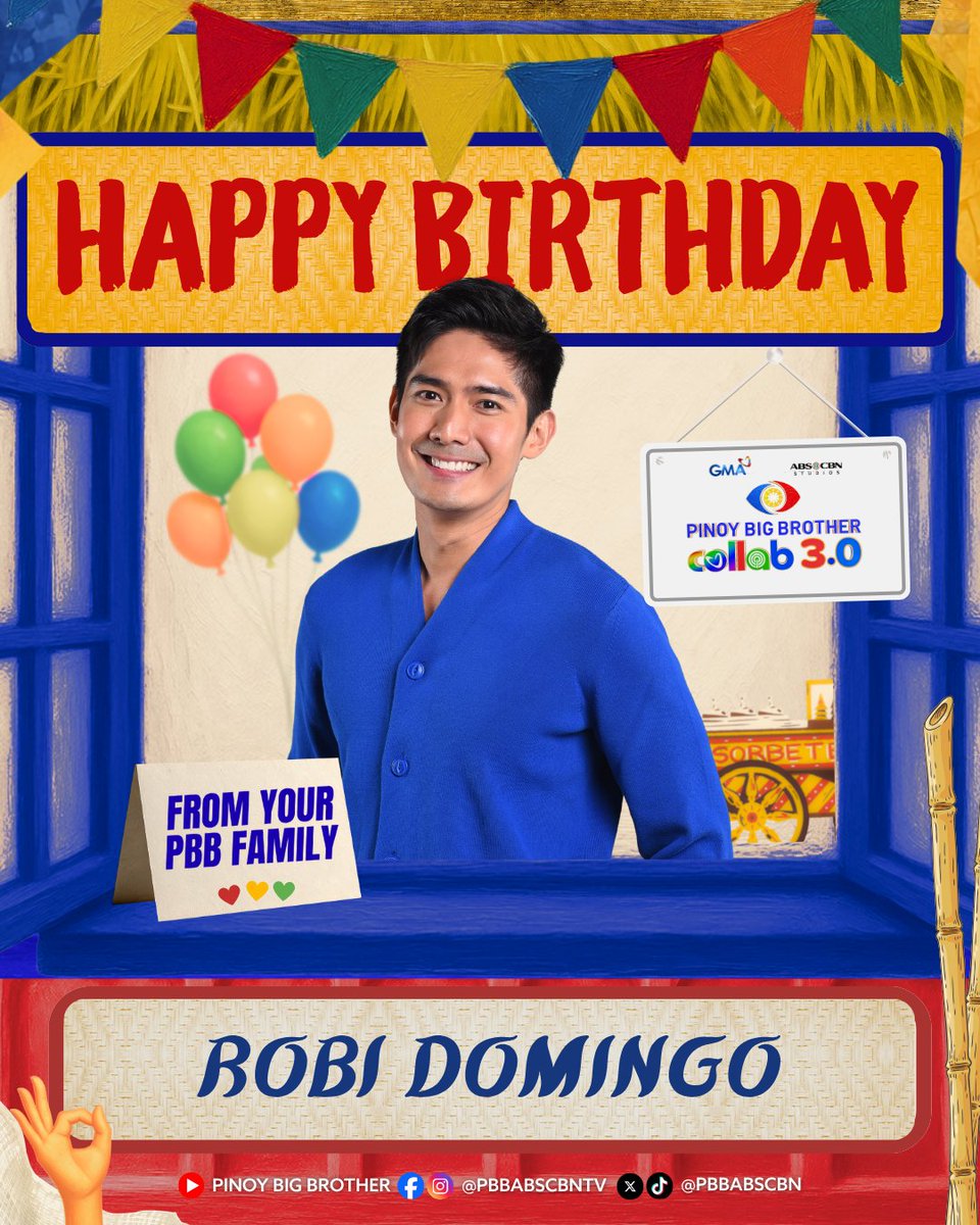 PBBabscbn's tweet photo. HAPPY NA, BIRTHDAY PA NIYA! 🎉

Happy Birthday sa paboritong tambay sa Bahay ni Kuya, ROBI DOMINGO 💙🏠 https://t.co/IUP4Em3ymV
