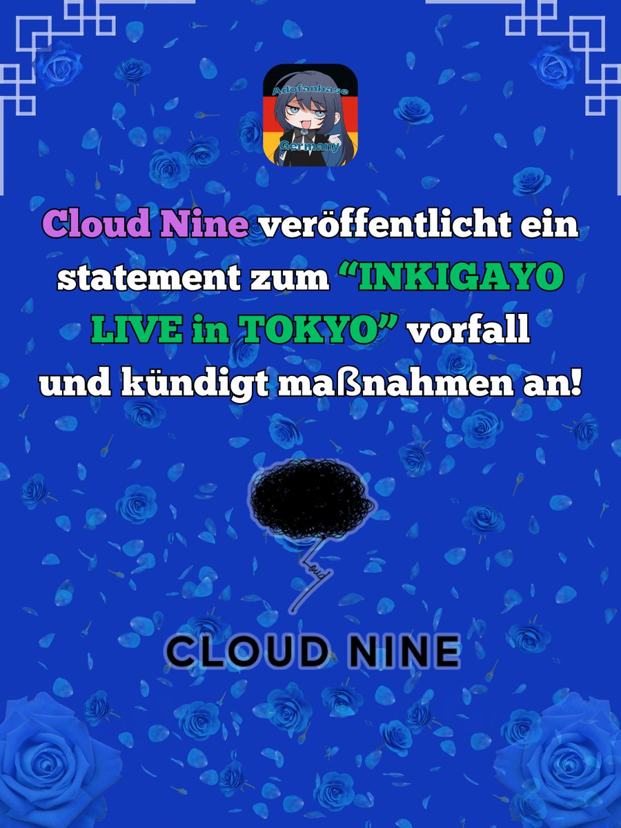AdoGermany's tweet photo. Cloud Nine hat sich nach dem INKIGAYO LIVE in TOKYO zu der aktuellen Situation geäußert.

Vor kurzem hatte Ado ein Auftritt bei einem K-Pop konzert in Tokyo. Nach ihrer Show regnete es an Buhrufen und nicht netten Gesten die alle an Ado gerichtet waren.💔

#Ado https://t.co/nphaqhPs1N