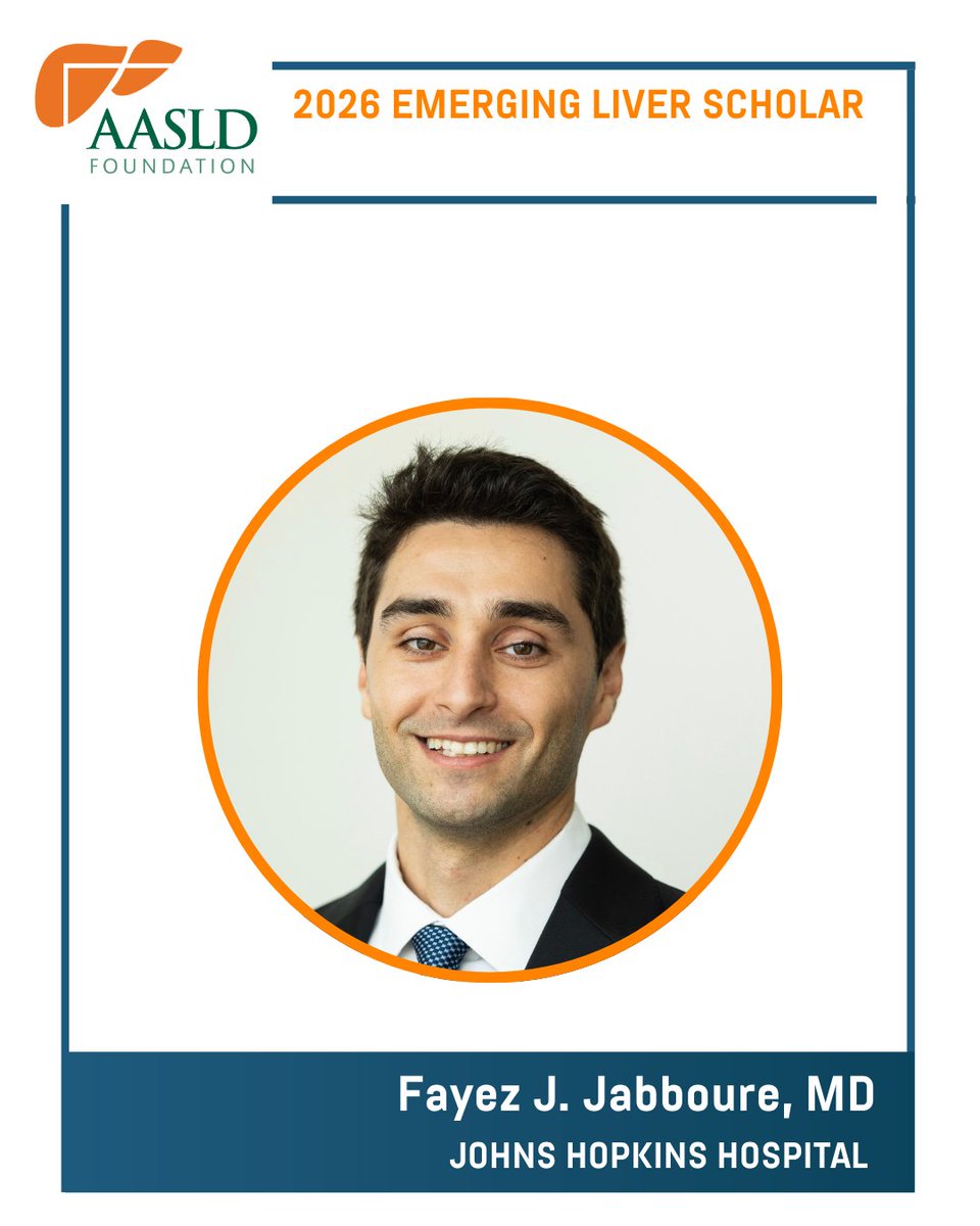 AASLDFoundation's tweet photo. 🎉 Congratulations to Fayez J. Jabboure, MD; Basil Jalamneh, MD @BasilJalamneh; Rohan Karkra, MBBS; and Muhammad Ali Ibrahim Kazi, MD @IbrahimKazi_10, recipients of the #EmergingLiverScholar Award!

Learn more about this year’s award recipients: https://t.co/aUVuXkp7Ns https://t.co/HfPxvgilLh