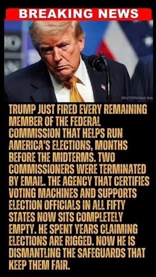 BiatchDulce's tweet photo. Trump already started cheating on the midterms.
Please folks, get out and vote blue to get this SOB & his conspiring cronies out of office for good.
#Midterms2026 https://t.co/fD4Wa1e1SQ