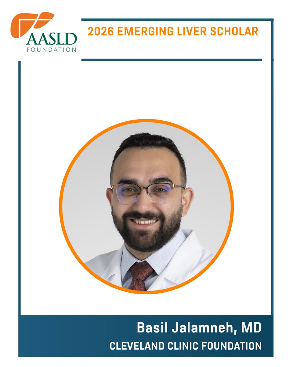 AASLDFoundation's tweet photo. 🎉 Congratulations to Fayez J. Jabboure, MD; Basil Jalamneh, MD @BasilJalamneh; Rohan Karkra, MBBS; and Muhammad Ali Ibrahim Kazi, MD @IbrahimKazi_10, recipients of the #EmergingLiverScholar Award!

Learn more about this year’s award recipients: https://t.co/aUVuXkp7Ns https://t.co/HfPxvgilLh