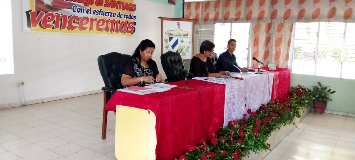 Dics_Contre1234's tweet photo. Sesiona la XXVIII Sesión Ordinaria de la AMPP Contramaestre (XVIII Período de Mandato). Presiden Yurizán Fillú, Adrián Castellanos y Alba Marina Fajardo. Con la participación de diputados, delegados y miembros del  Consejo de la Administración Municipal. #Contramaestre #AMPP https://t.co/0pARXdrpmn