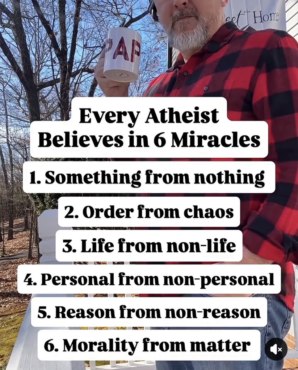 NotEvolution1's tweet photo. The religion that demands the greatest faith is Atheism https://t.co/yWTxhg5WUx