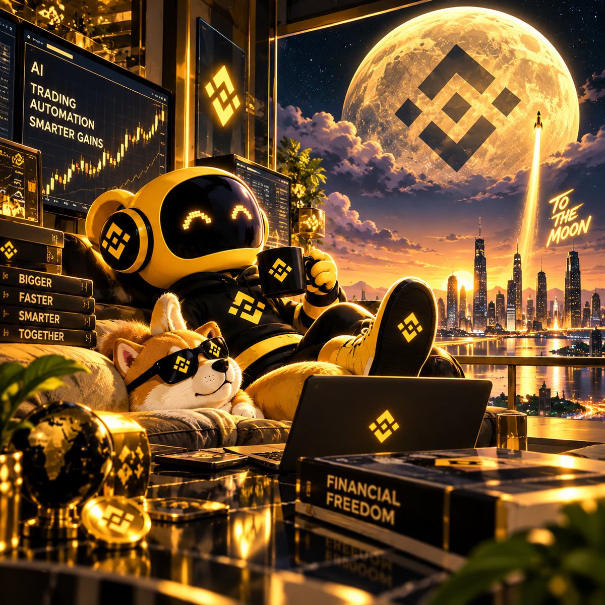 binanceonai's tweet photo. Here’s content that matches the Binance AI / To the 
Moon theme:
Binance AI 🤖🚀

Trade smarter. Move faster. Think bigger.

AI-powered insights meet the world of crypto. https://t.co/oPAfW5NodB