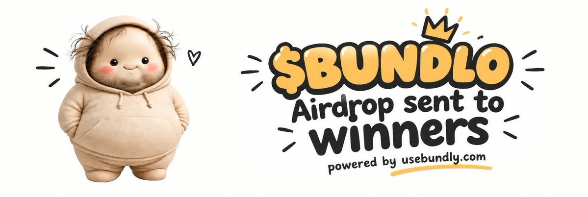 UseBundly's tweet photo. 🎉 HAPPY WEEKEND, BUNDLY FAM

1️⃣ 500 MEMBERS IN THE $BUNDLO AIRDROP
Half a thousand of you joined. Thank you, this community keeps growing every single day.

2️⃣ 20 NEW WINNERS PAID ON TELEGRAM
To celebrate, Bundlo bought 0.15 SOL of $BUNDLO straight from the market: 1,095,139 $BUNDLO split between 20 airdrop members, 54,757 $BUNDLO each, delivered through @BundlyTrading_bot.

Congrats to:
@cryptohaagse @_0xnolan @cylus_12 @DFW_FayGo @lyoracollns @milloffatoken @thalixvelron @vonndevon @jonni_alkmts @CryptoDreamWrld @Bty55668 @xbogya @Dofixyz @DewiKartikpe @TikaNurhayux @GiuliaSilv0m @alexcandro434 @bintang_st81085 @Hackgarena08 @geniwen

Your prize is already waiting for you on Telegram. Open https://t.co/R0OGVXbRwF, press Start and the $BUNDLO lands in your wallet with the on-chain proof.

3️⃣ TOMORROW THE DROPS START AGAIN
New tools and new tech are coming. Stay close.

Hop in $BUNDLO ! 

https://t.co/gAGcdYl1vC