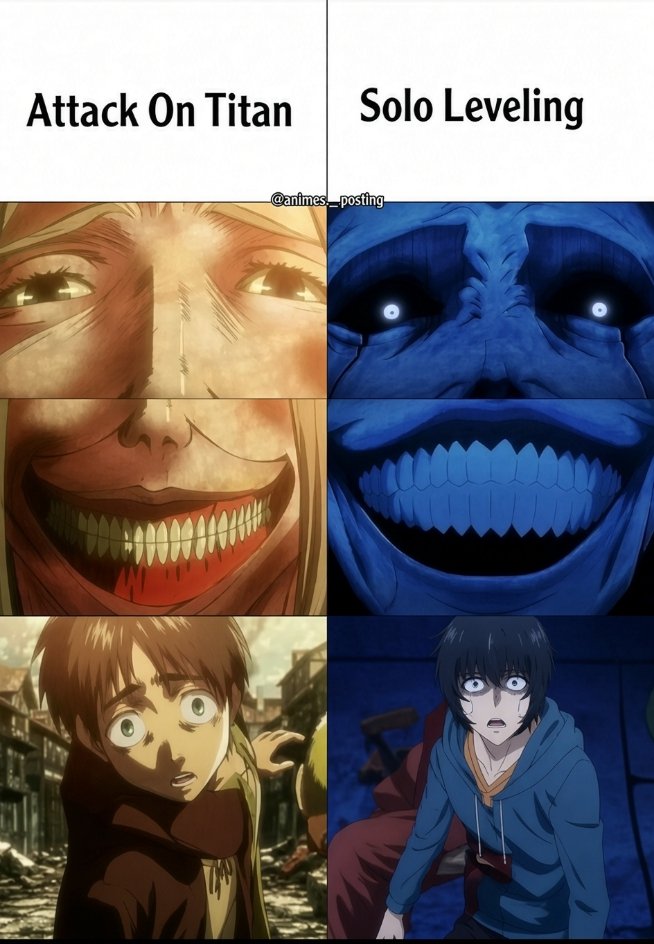 Animetxtss's tweet photo. AOT X Solo leveling https://t.co/dlfKNkXk96