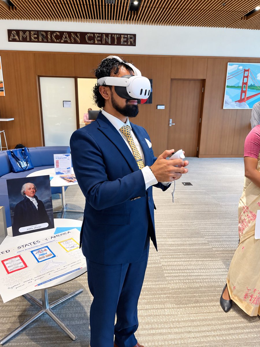 glsandun's tweet photo. Sharing a few memories from Future Leaders Forum 2026! 🇱🇰🇺🇸📸

I enjoyed attending “We the People: Constitution in Conversation” at the American Center Colombo on September 23. The experience gave me plenty to reflect on, particularly the relationship between representation, public participation, and accountable leadership.

There were lighter moments, too: trying VR and receiving thoughtful gifts, including M&M’s, made the occasion even more memorable! 🥽🍫

A heartfelt thank you to IYAP, Executive Director Mr. Thirukumar Premakumar, the American Center Colombo, and the U.S. Embassy in Colombo. @USEmbSL @americancente13 @StateDept 

What does accountable leadership mean to you? Share your thoughts below.

#FutureLeadersForum2026 #ConstitutionInConversation #IYAP #AmericanCenterColombo #CivicEngagement #YouthLeadership #USEmbassyColombo #Democracy #SriLanka