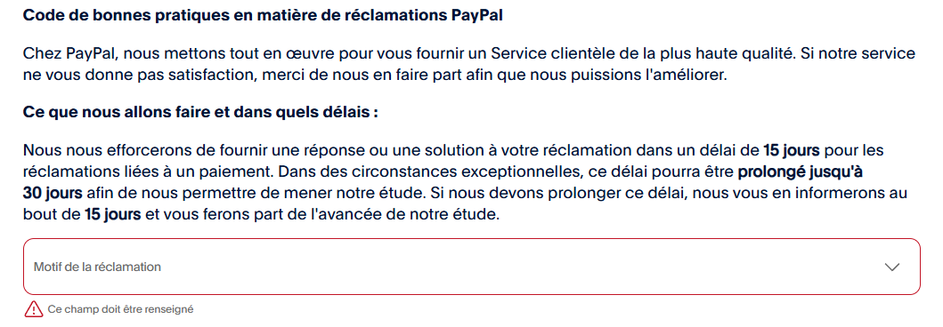 yrf2012's tweet photo. @PayPalFrance Impossible de déposer une  réclamation contre PayPal, c'est pratique hein ? @dgccrf https://t.co/fghToFUerw