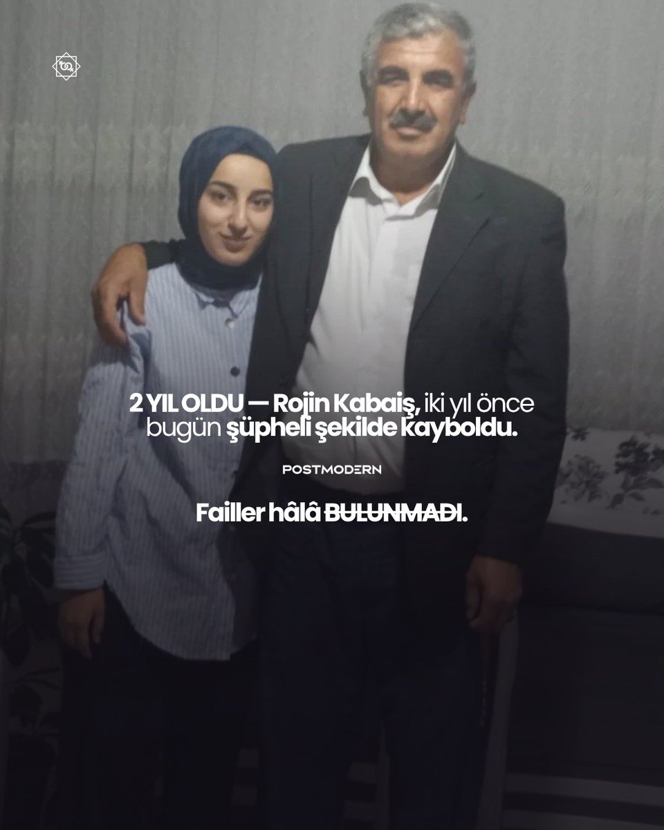 postmodlaw's tweet photo. 2 YIL OLDU — Rojin Kabaiş, iki yıl önce bugün şüpheli şekilde kayboldu.

Failler hâlâ BULUNMADI! https://t.co/lLzo4PbBb4