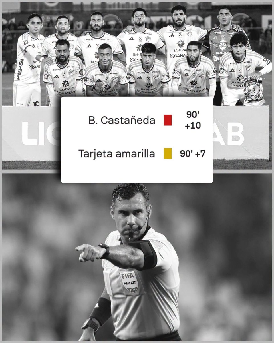 selecciongt's tweet photo. ¡LO NUNCA ANTES VISTO! 😱👻
Lo nunca antes visto en el fútbol nacional, el jugador de Comunicaciones Castañeda había recibido su segunda tarjeta amarilla pero el señor justicia Mario Escobar decidió dejarlo en el terreno de juego. Fue 3 minutos después que le sacó la tarjeta Roja https://t.co/omnKqpNJxu