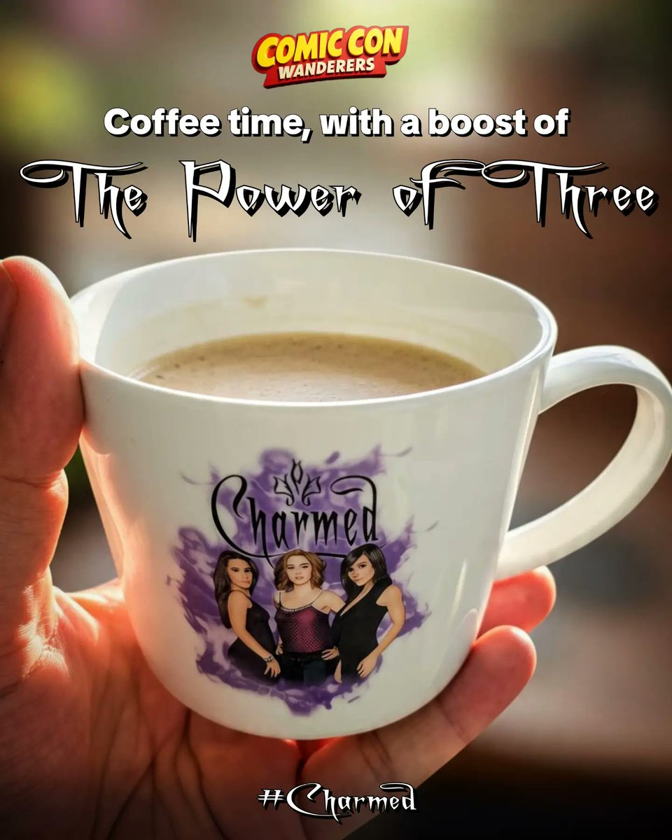 KandisBippmn's tweet photo. Coffee time + Charmed: Coffee boosted by the Power of Three! https://t.co/eoSQwOezio