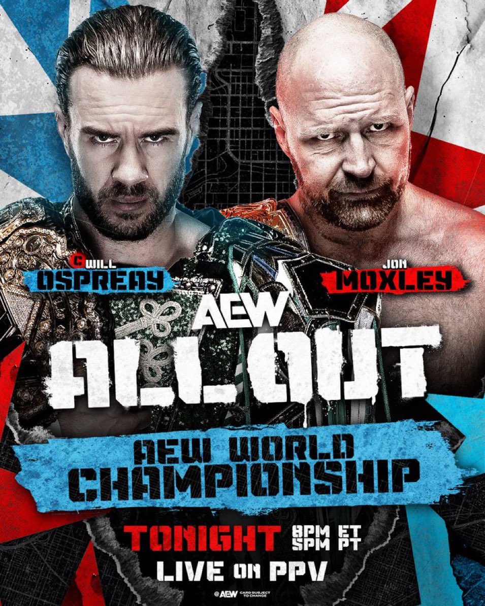 RandomG56934724's tweet photo. (AEW WORLD TITLE) Will Ospreay (c) def. Jon Moxley via pinfall #ANDSTILL https://t.co/GW89bqIPVm