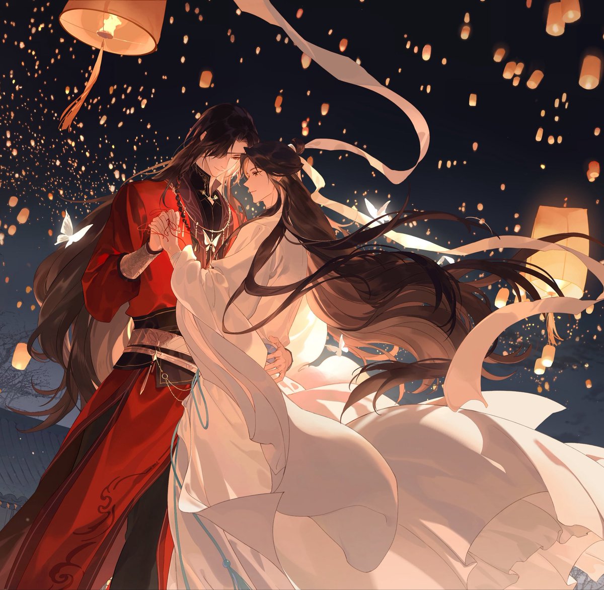 kokobeis's tweet photo. every time we get art of hua cheng with his hand/arm around xie lian’s waist i giggle bc i remember this meme i edited last year😭 https://t.co/X5faGES33a