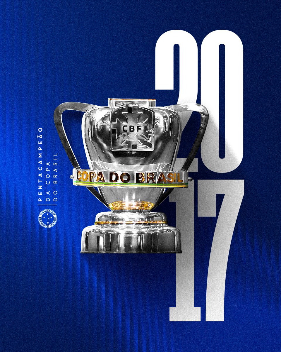 Cruzeiro's tweet photo. No dia 27 de setembro de 2017, o Cruzeiro conquistava a sua quinta Copa do Brasil! 🦊🏆

Após dois empates com o Flamengo, o Cabuloso venceu nos pênaltis e levantou a taça no Mineirão! 💙 https://t.co/BOnQkytEdl