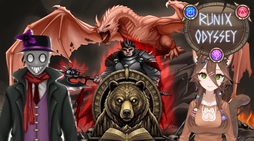 CryptsNDice's tweet photo. RUNIC ODYSSEY: THE WYVERN WARLORD RETURNS 

The time has come for our players to face their greatest threat. GRAZKAR, THE WYVERN WARLORD, the mastermind behind the raid, has returned and he’s not done yet. He’ll be appearing throughout this entire week, challenging our heroes at every turn. 

Will the party defeat Grazkar… or will the Wyvern Warlord finally seize control? 

You’ll have to be there to find out.
@TellersLibrary 
Runebear 
@LunaTheGamerCat 
@Druox 
@TyriaTTV 
@Sister_Henghast 
@Portokaliphobia 
King of Jon
@HyamdaTwoheart 
@AurelianElegy 
@extreme_mtv 
@Lullaby_Lilca 
Also thank you @donutna_00 and @BL_Baya for the amazing art.