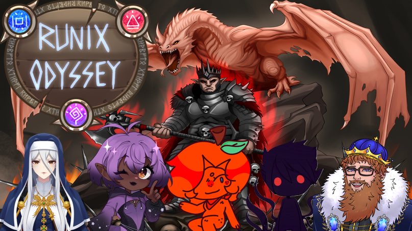 CryptsNDice's tweet photo. RUNIC ODYSSEY: THE WYVERN WARLORD RETURNS 

The time has come for our players to face their greatest threat. GRAZKAR, THE WYVERN WARLORD, the mastermind behind the raid, has returned and he’s not done yet. He’ll be appearing throughout this entire week, challenging our heroes at every turn. 

Will the party defeat Grazkar… or will the Wyvern Warlord finally seize control? 

You’ll have to be there to find out.
@TellersLibrary 
Runebear 
@LunaTheGamerCat 
@Druox 
@TyriaTTV 
@Sister_Henghast 
@Portokaliphobia 
King of Jon
@HyamdaTwoheart 
@AurelianElegy 
@extreme_mtv 
@Lullaby_Lilca 
Also thank you @donutna_00 and @BL_Baya for the amazing art.