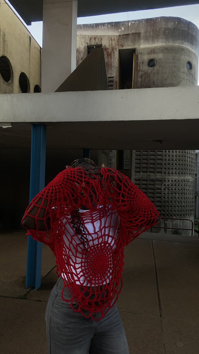 iyanu_oseni's tweet photo. Messed around and made a crochet spider web top https://t.co/7GvNIOuoMI