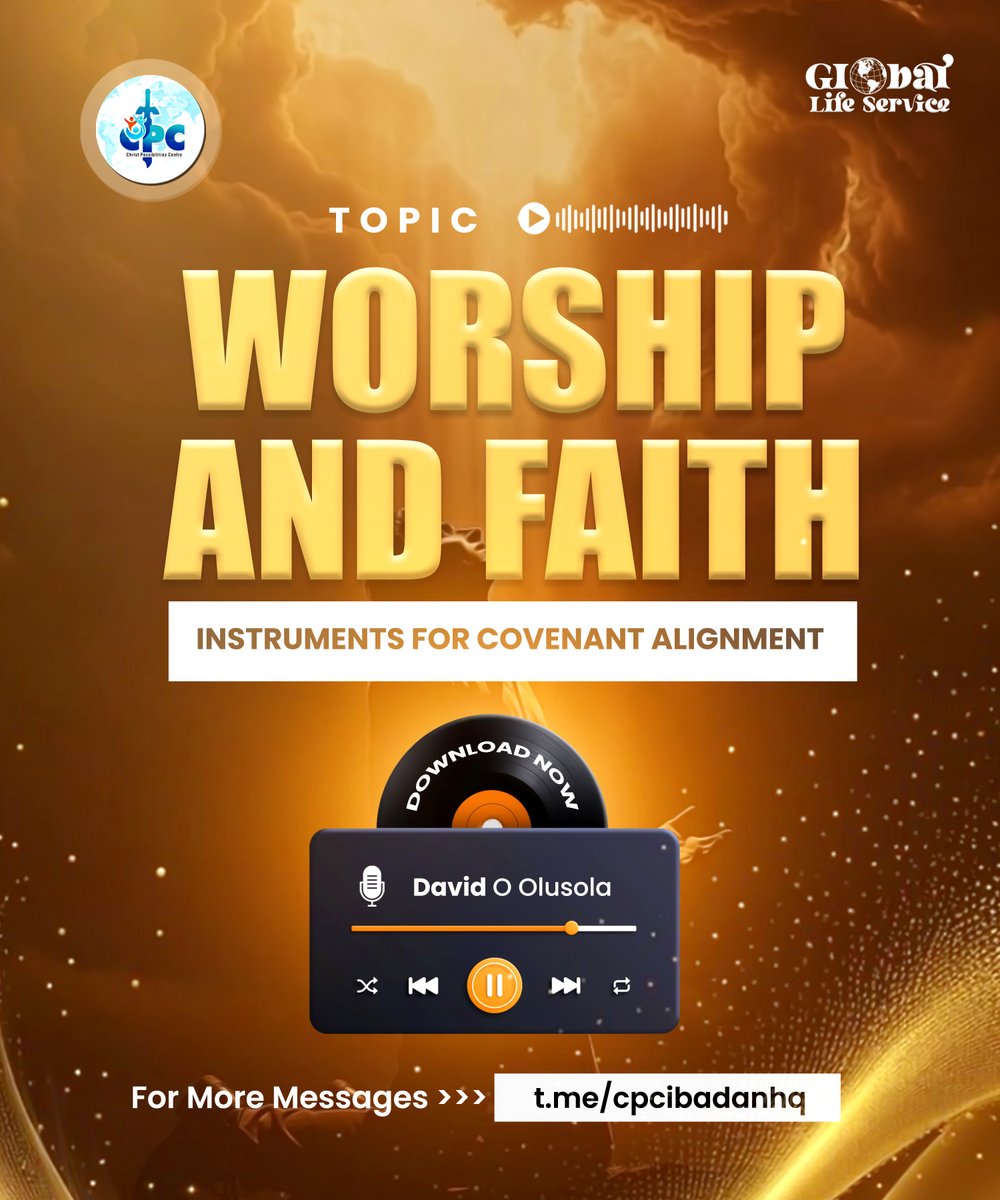 CpCibadan's tweet photo. Have you ever considered that your obedience to God is not affecting only you but also generations after you?

🔗 https://t.co/QWs2ke6BC0

Listen. Be transformed. Walk in covenant alignment.

#cpcibadan #globallifeservice #christpossibilitiescentre #WorshipAndFaith https://t.co/xZy4B7TXSY