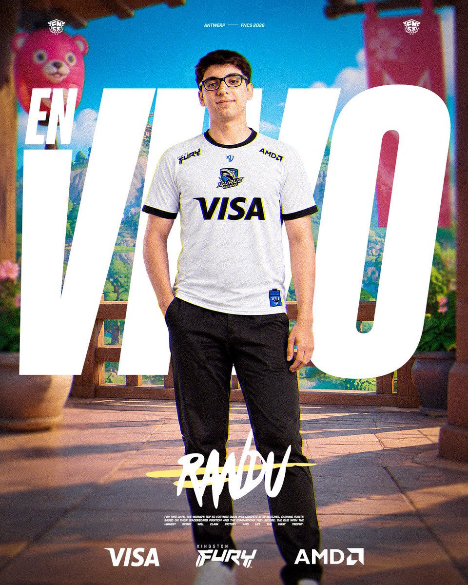 teamisurus's tweet photo. ARRANCA LA PREVIA 🇦🇷 🙏
SE VIENE EL DÍA MAS IMPORTANTE DE ESTE AÑO DE FORTNITE, Y PODEMOS HACER HISTORIA.
VAMOS @RANDUIMMM, TODOS CON VOS. 💙
#GoISG 🦈 #BeTheShark https://t.co/PXYy6hXRBl