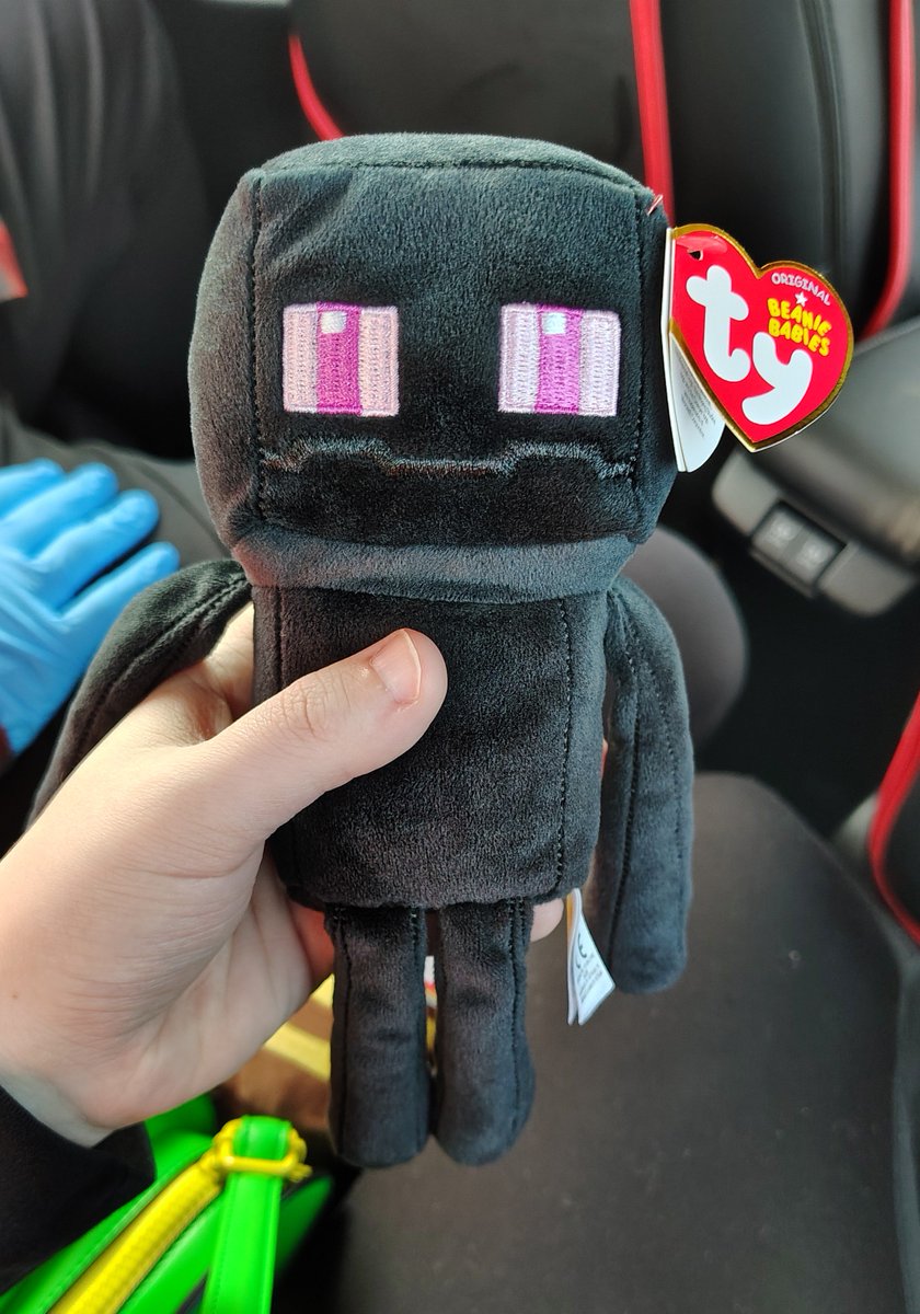 theBugBin's tweet photo. Enderman and bee I got from a gas station today... I am not immune to consumerism https://t.co/McFAkpACAR