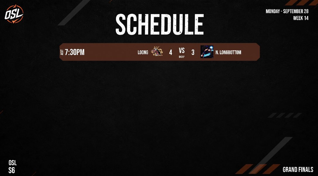 OceSFLeague's tweet photo. Loong are your #OSL Season 6 Champions! 🏆
An intense Grand Final against N. Longbottom, with both teams fighting hard throughout the series.
Huge congratulations to Loong on taking the title, and to N. Longbottom for an incredible run and strong finish to the season. https://t.co/8k6ZZrhbnH