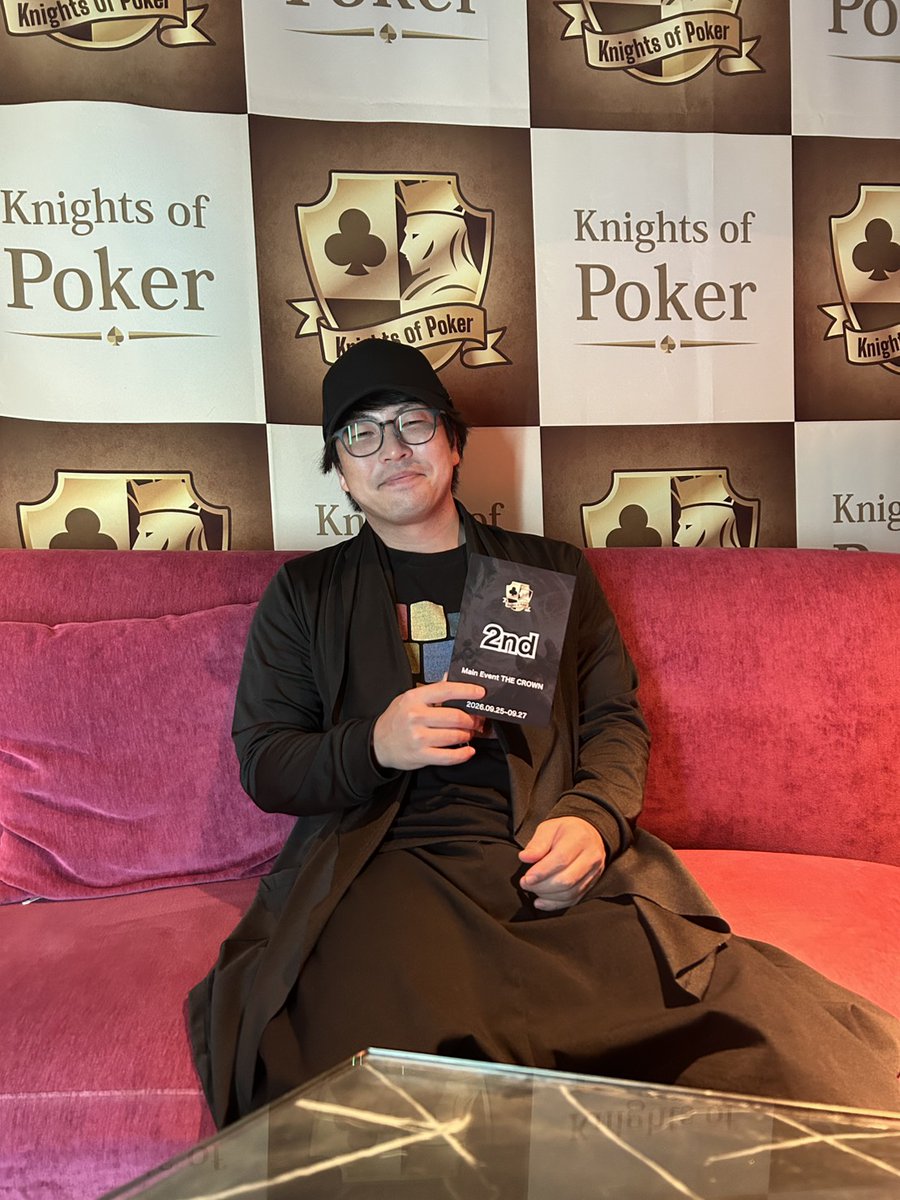 KOP_Japan's tweet photo. 【Main Event: THE CROWN Day2】
2th もりぞー
(敬称略)
ご入賞おめでとうございます✨
#KOP
#KnightsofPoker https://t.co/QLv7dZ5wed