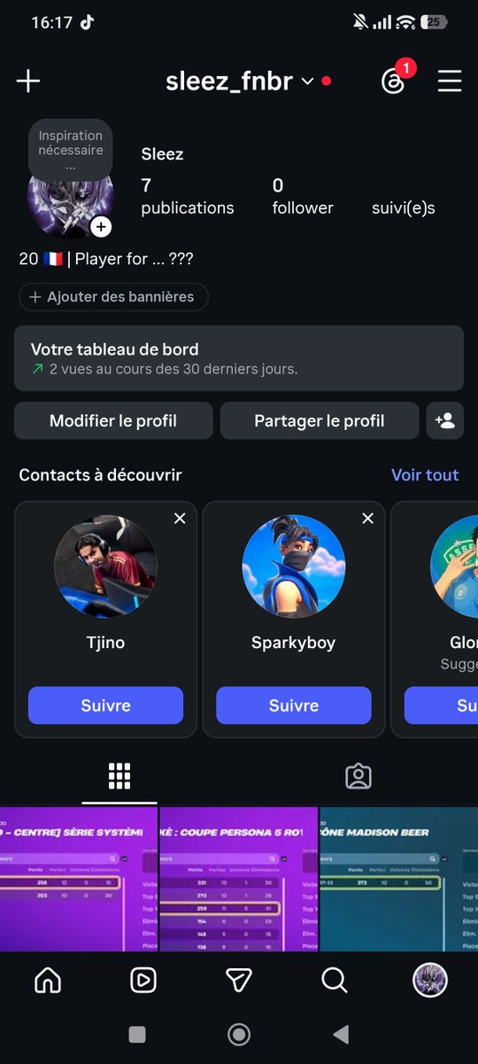 Sleez_fn's tweet photo. Pareil pour mon Compte Tiktok et Insta https://t.co/HPZsgsqBwf