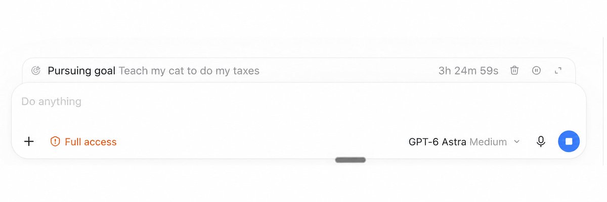 Trevors_Take's tweet photo. @thsottiaux can we get estimated progress bars in Codex goals? I often find myself unsure of how much longer goals will take and if I need to protect usage https://t.co/d8f1lPkYBE