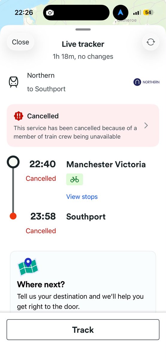 ben_s97's tweet photo. @northernassist This is what I found last night; given the late time of night and distance I had to find an alternative quickly (which cost some extra money) and had no idea the service was reinstated. I eventually got home this morning. https://t.co/OSdRrfVgJ7