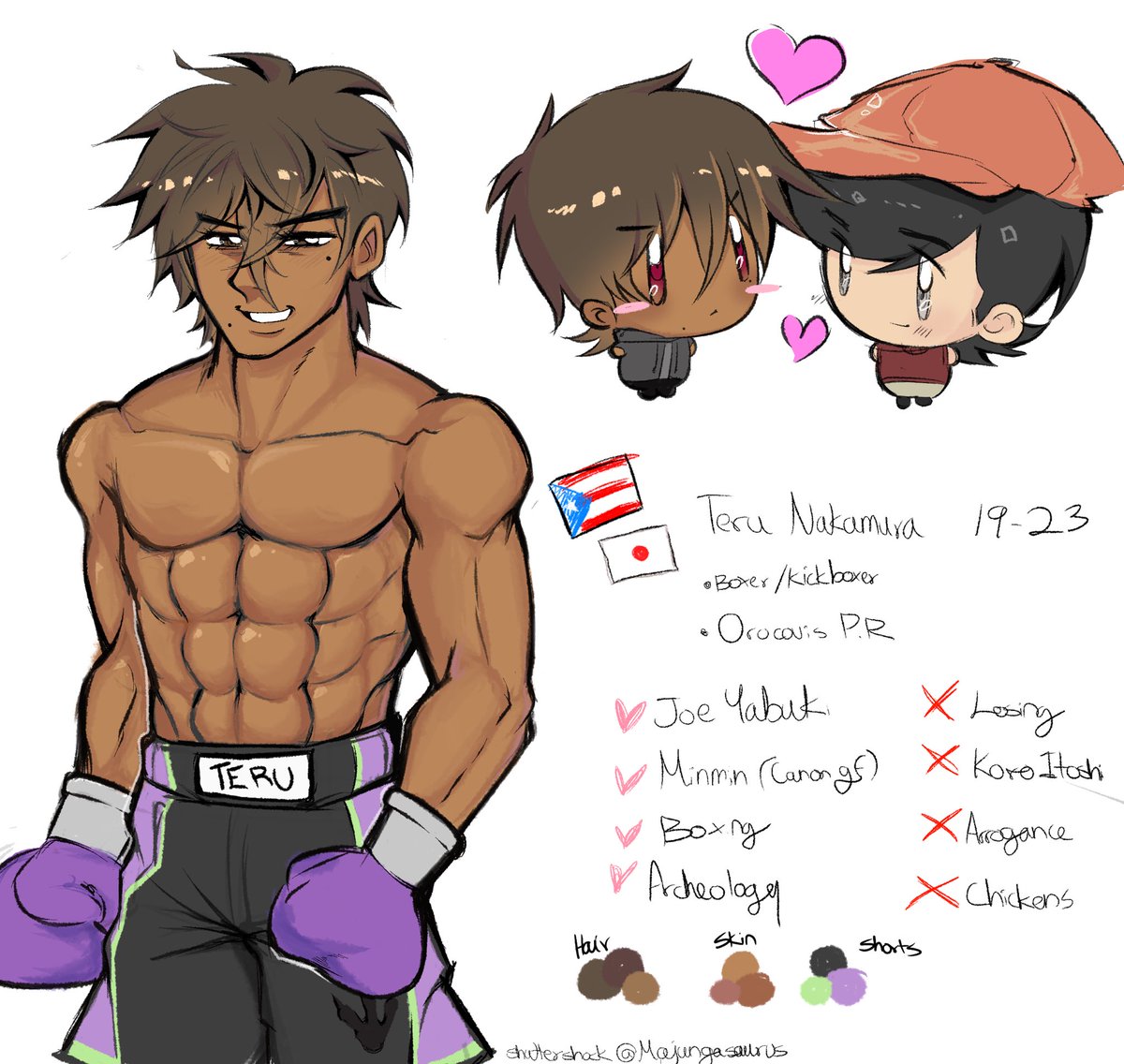 tigerboysumo's tweet photo. Oficial reference sheet update #hajimenoippooc #oc #ashitanojoe #hajimenoippo https://t.co/l1OmFZ36Rh