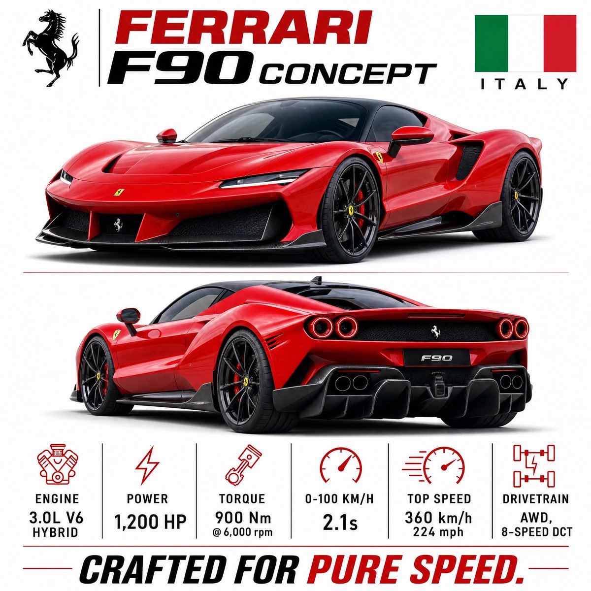 Ferrari F90 Concept Poster